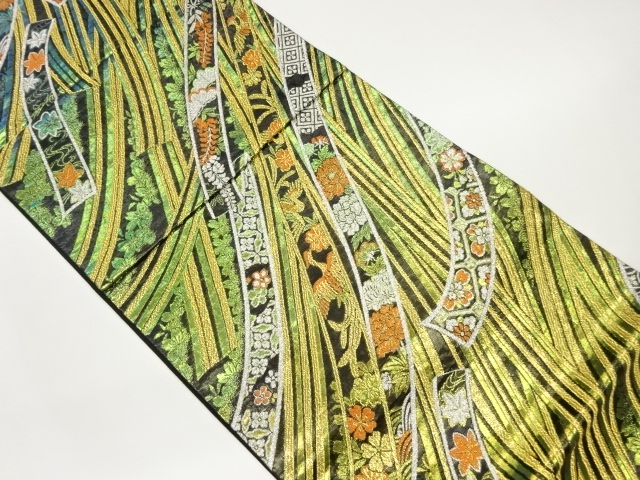 JAPANESE FUKURO OBI / WOVEN FLOWERS